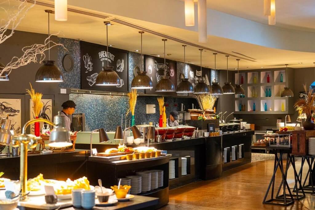 Hilton Bangkok Grande Asoke serves up a variety of breakfast options with really good reviews!