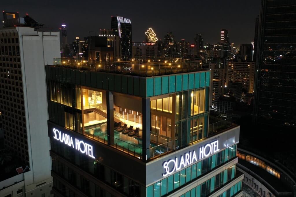 Check out the killer Bangkok skyline at night from the high-floor rooms of Solaria Nishitetsu Hotel!