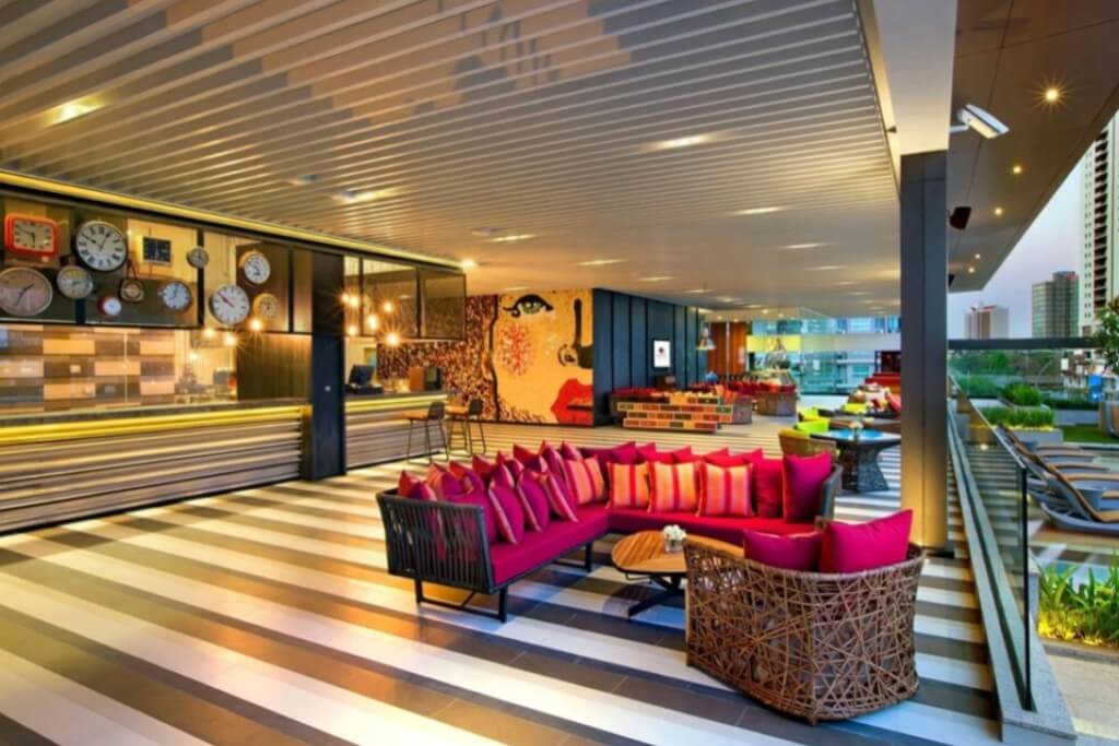 The lobby lounge at DoubleTree by Hilton Bangkok Sukhumvit is super spacious, with couches where you can kick back and relax.