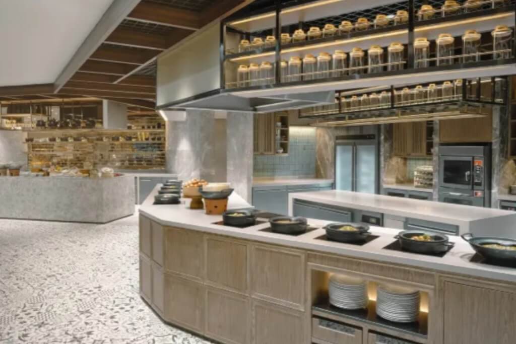 Intercontinental Bangkok breakfast buffet food spread with Thai Chinese and Western cuisine