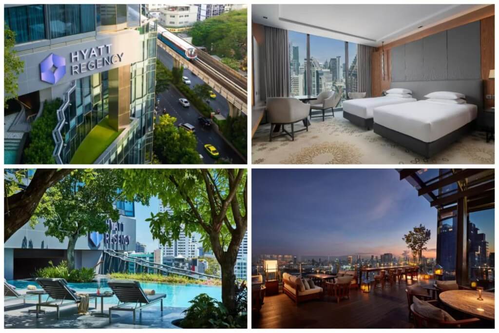 Hyatt Regency Bangkok Sukhumvit is in a prime spot—super close to BTS Nana and connected by skywalk, so rain’s no issue. Breakfast is so many choices, rooms are clean with great views, and the rooftop bar is perfect for chilling at night.