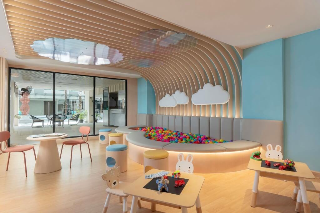 Kids playroom with ball pit at Novotel Living Bangkok Sukhumvit Legacy