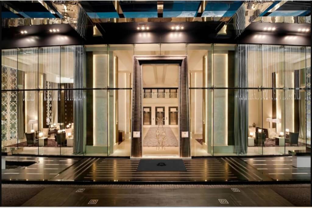 luxurious main entrance of The St. Regis Bangkok on Ratchadamri Road