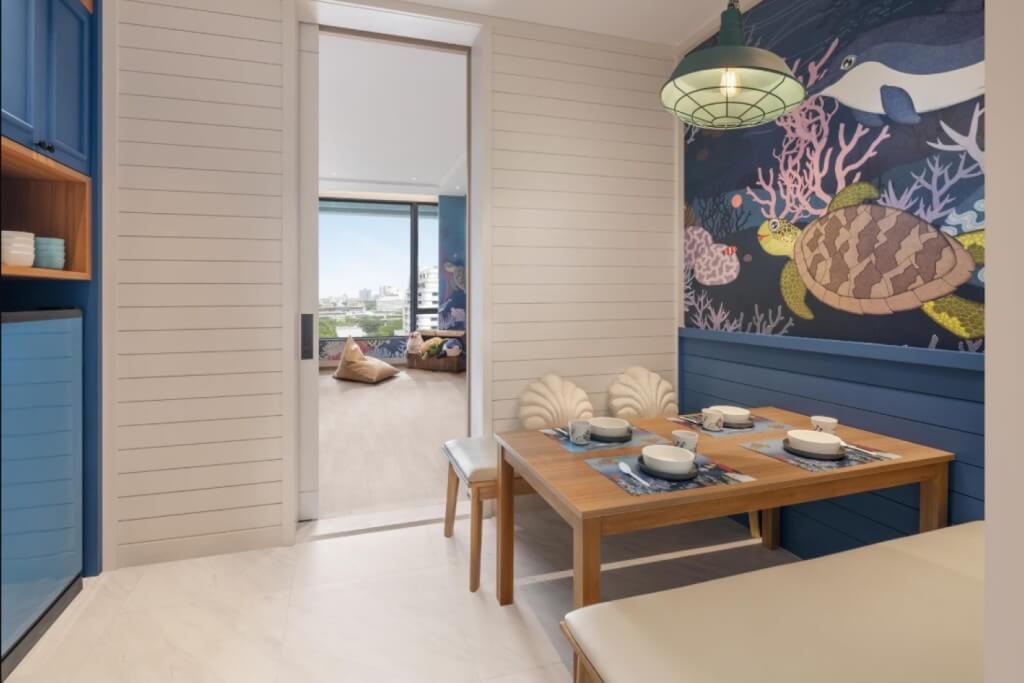 Ocean themed dining area in kids suite at Sindhorn Kempinski Hotel Bangkok