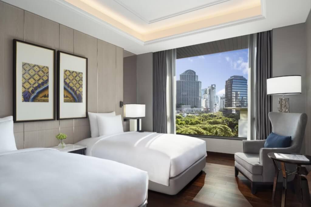 Minimalist and elegant room design at Sindhorn Kempinski Hotel Bangkok