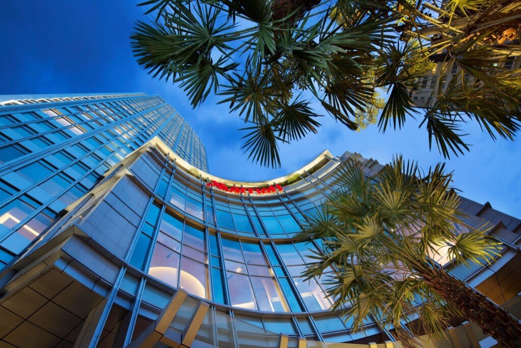 Bangkok Marriott Hotel Sukhumvit modern exterior building on Sukhumvit Road