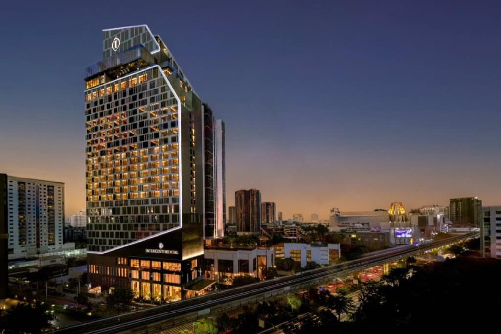 Modern exterior of Intercontinental Bangkok Sukhumvit on Sukhumvit Road