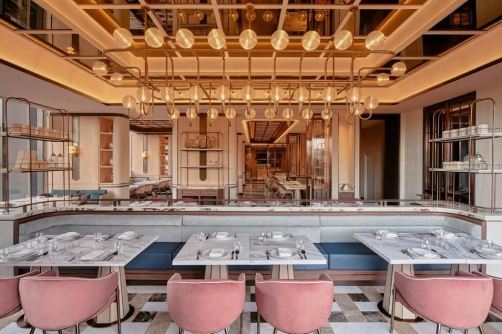 Bright and vibrant breakfast seating area at Intercontinental Bangkok Sukhumvit