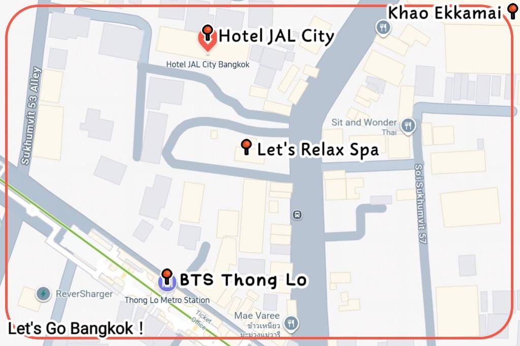 Hotel JAL City Bangkok location map showing 3 minute walk to BTS Thong Lo station