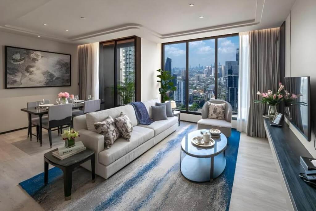 Ascott Thonglor Bangkok spacious living room and dining table