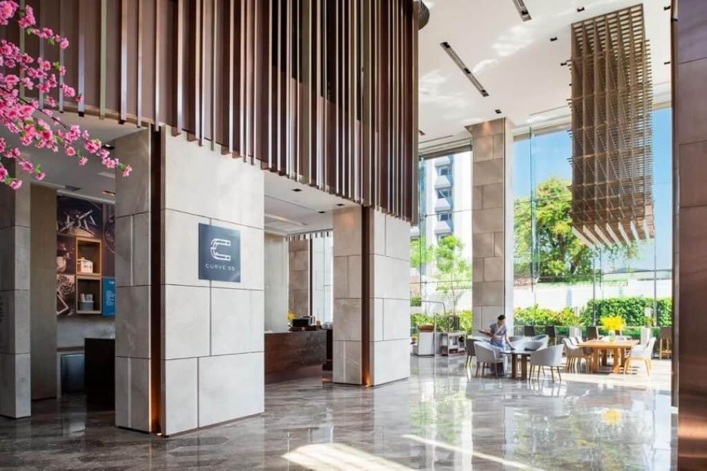 Clean and simple lobby design at Hotel Nikko Bangkok