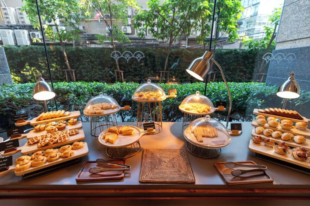 Breakfast buffet with Thai Japanese and Western options at Grande Centre Point Sukhumvit 55