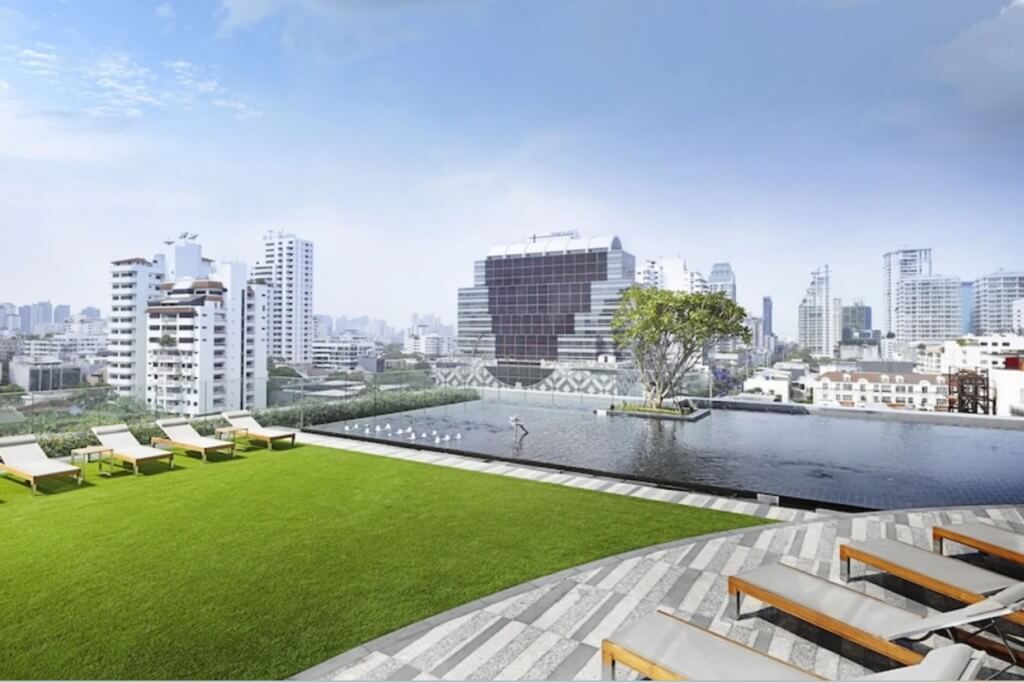 Rooftop infinity swimming pool at Grande Centre Point Sukhumvit 55 Bangkok