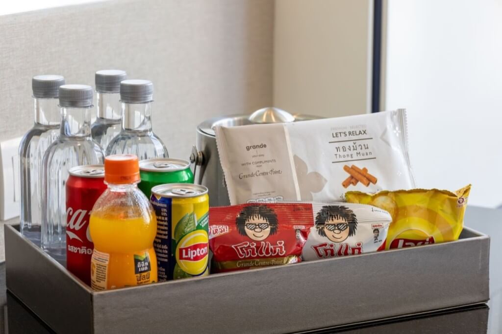 Complimentary minibar with soft drinks and snacks at Grande Centre Point Sukhumvit 55
