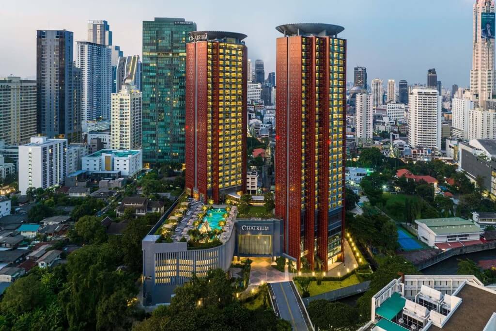 Chatrium Grand Bangkok hotel exterior modern architecture