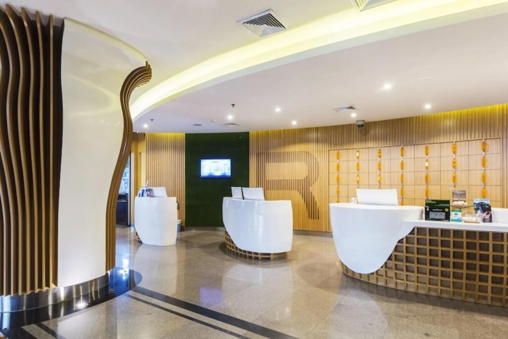 Novotel Bangkok Siam Square lobby reception with three check-in counters