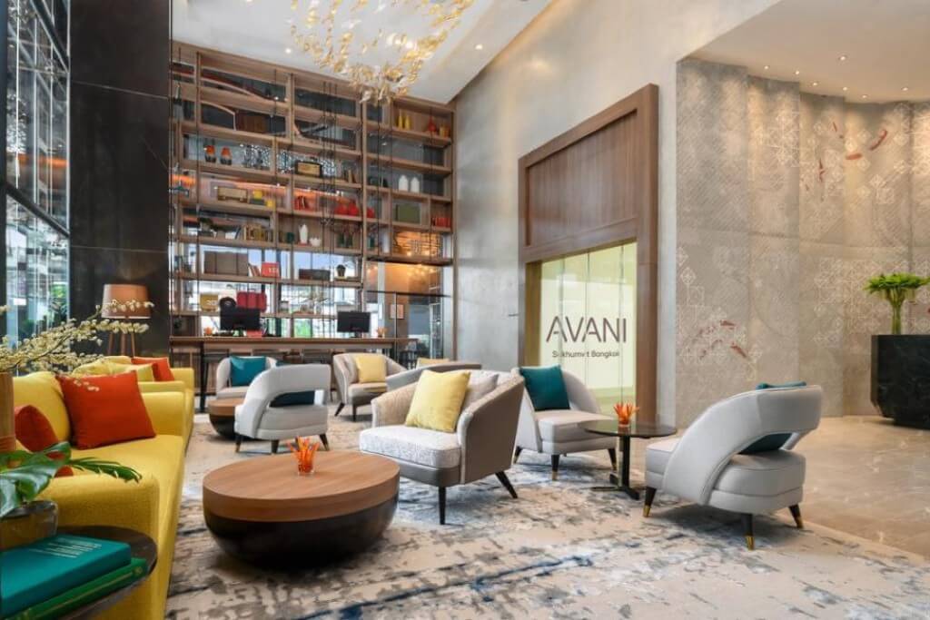 Avani Sukhumvit Bangkok lobby with high ceiling and plenty of seating