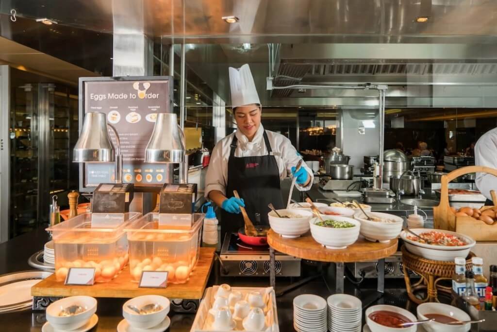 Pathumwan Princess Hotel breakfast egg station with made-to-order omelets