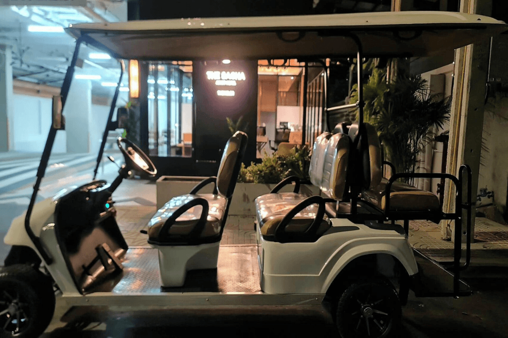 Shuttle golf cart service at Sacha Thonglor