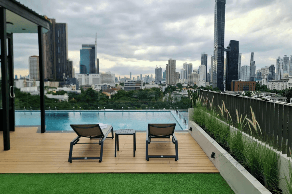 Daytime pool view at Sacha Thonglor