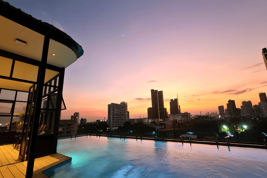 Night pool view at Sacha Thonglor