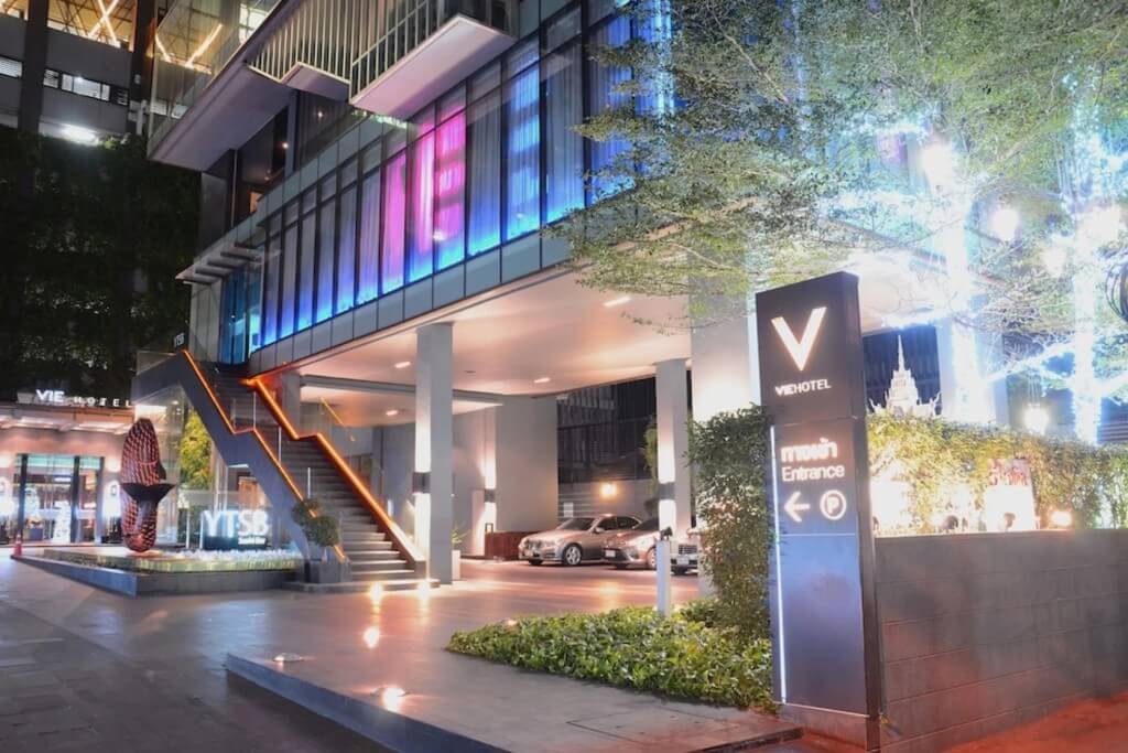 VIE Hotel Bangkok entrance with doorman